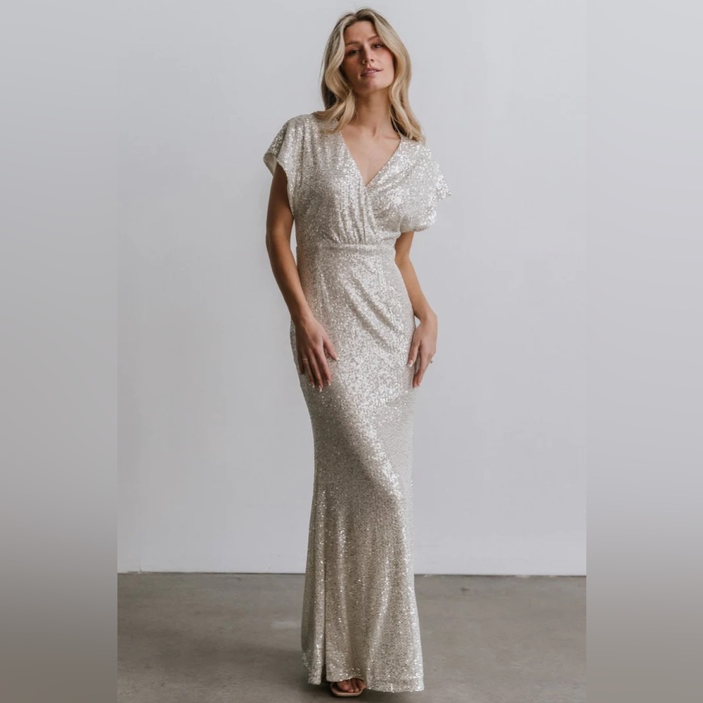 Baltic Born Vienna Sequin Maxi Dress - Cream (NEW with tags) - Size XL